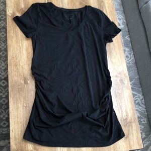 Tunic length maternity V-neck T